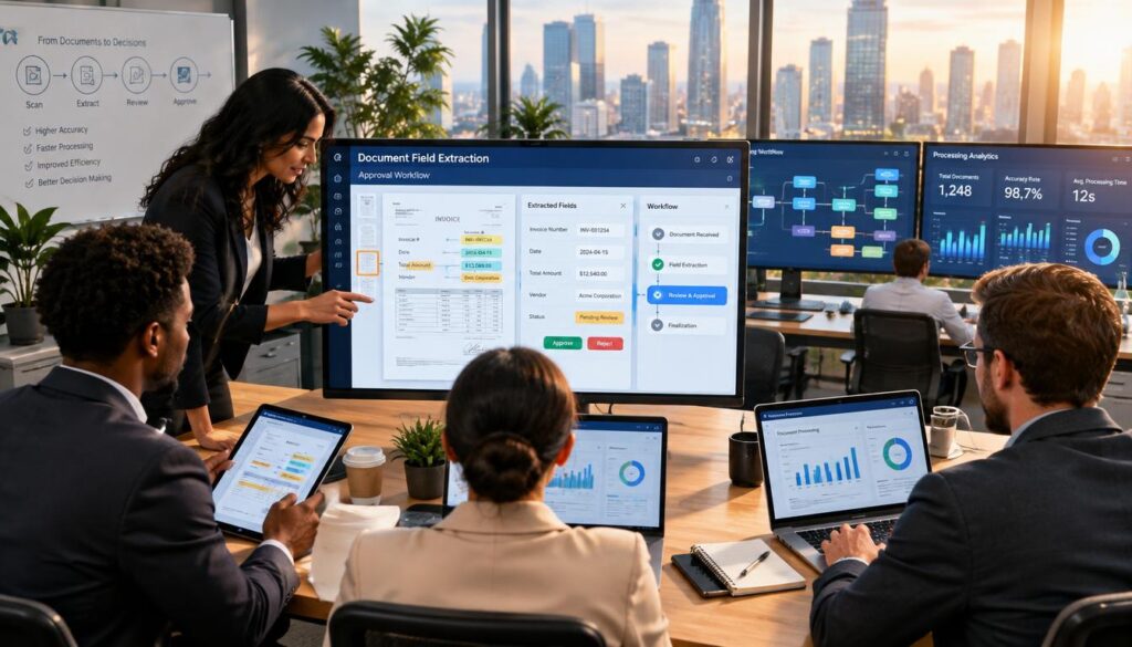 Approval workflow extracting document fields for business review Approval workflow extracting document fields for business review