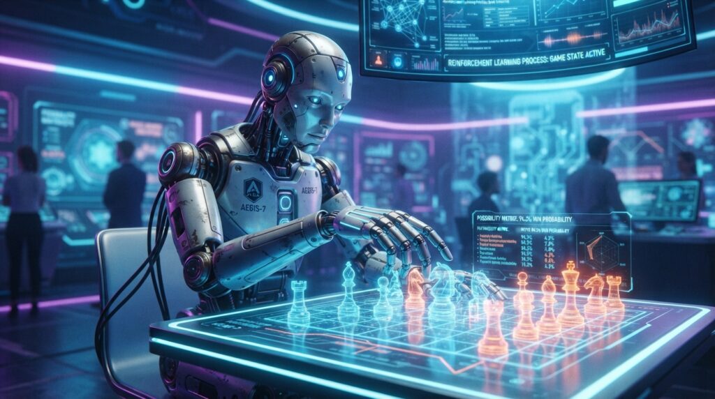 Game agent using reinforcement learning to choose a move